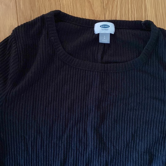 Old navy black cozy ribbed long sleeve t-shirt - Picture 3 of 6